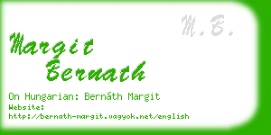 margit bernath business card